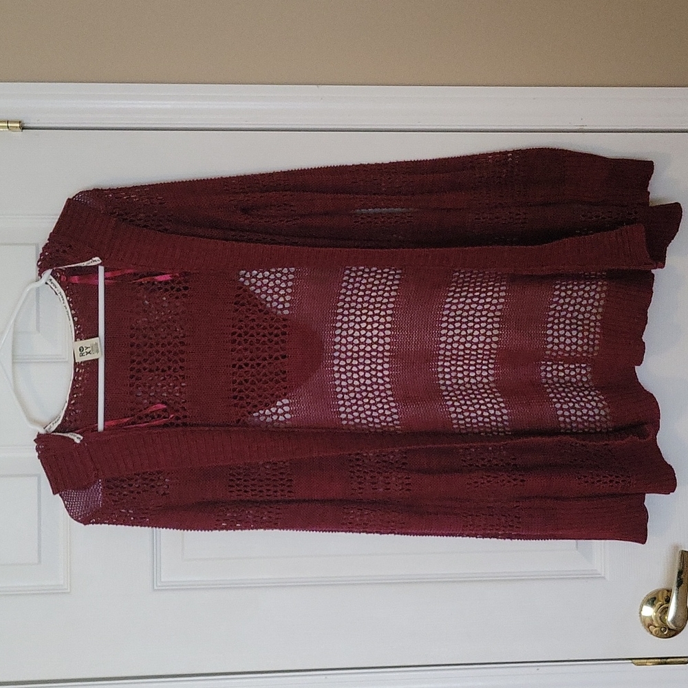 Roxy Maroon XS Women's hooded knit sweater. EUC